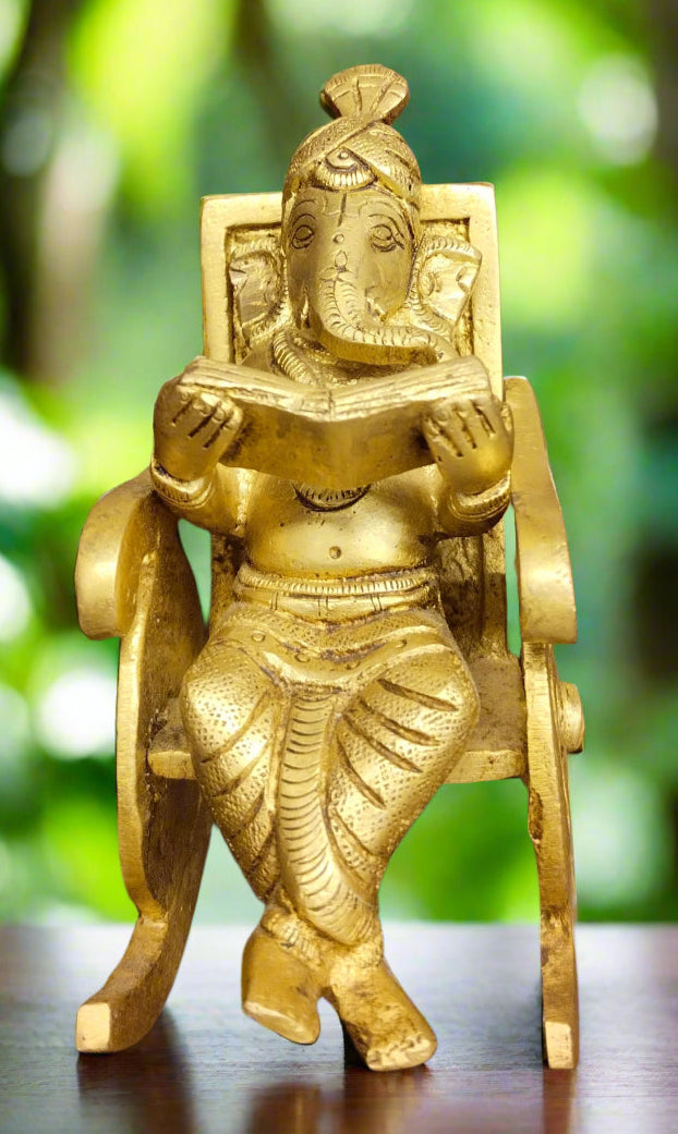 Buy Pure Brass Modern Ganesh On Chair Antique Showroom Trichy- 6″