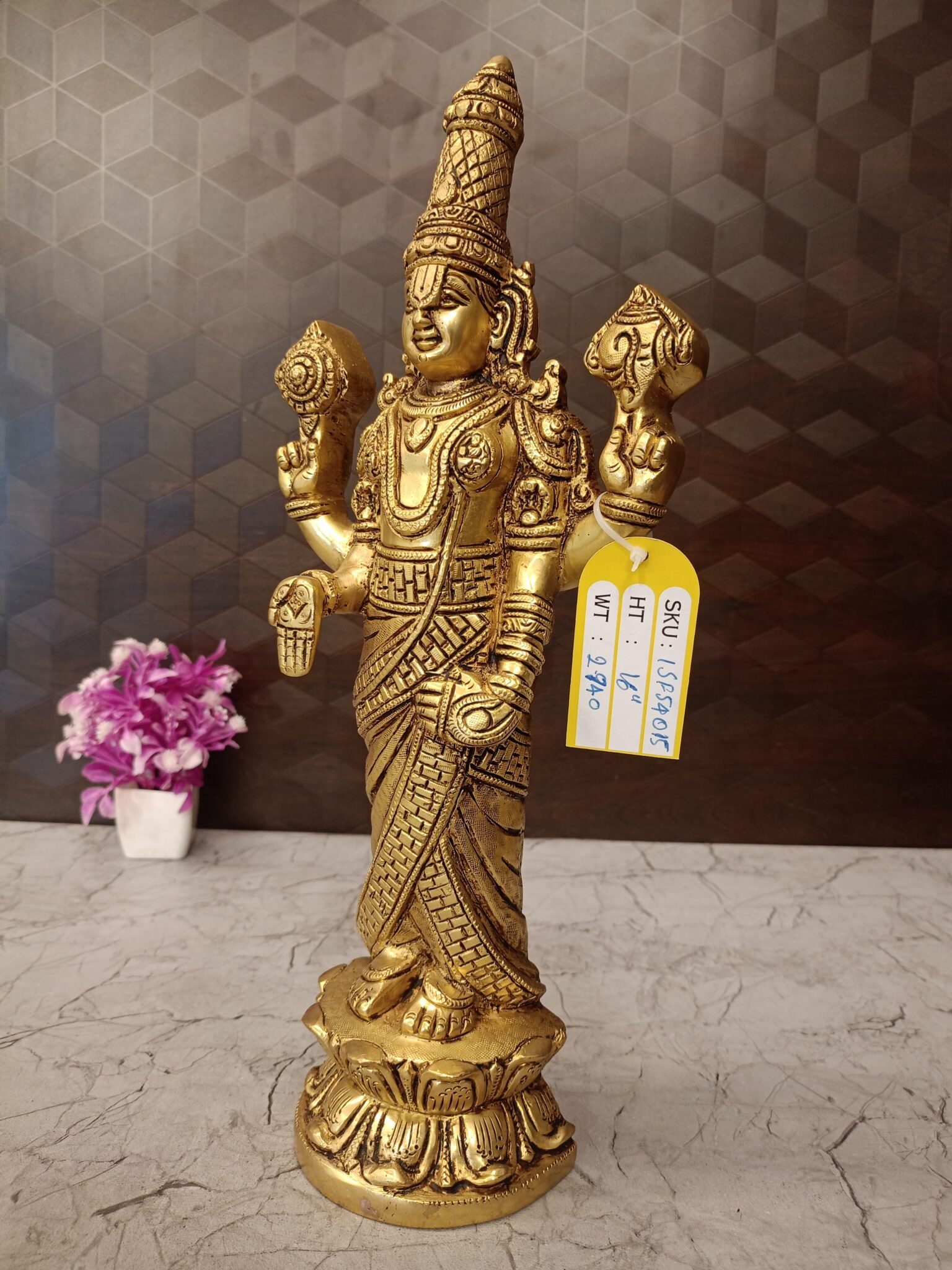 Buy Brass Balaji Wall Mount / Venkateshwara Idol Best For Pooja And Offices 16″ Antique Showroom Trichy - Image 2