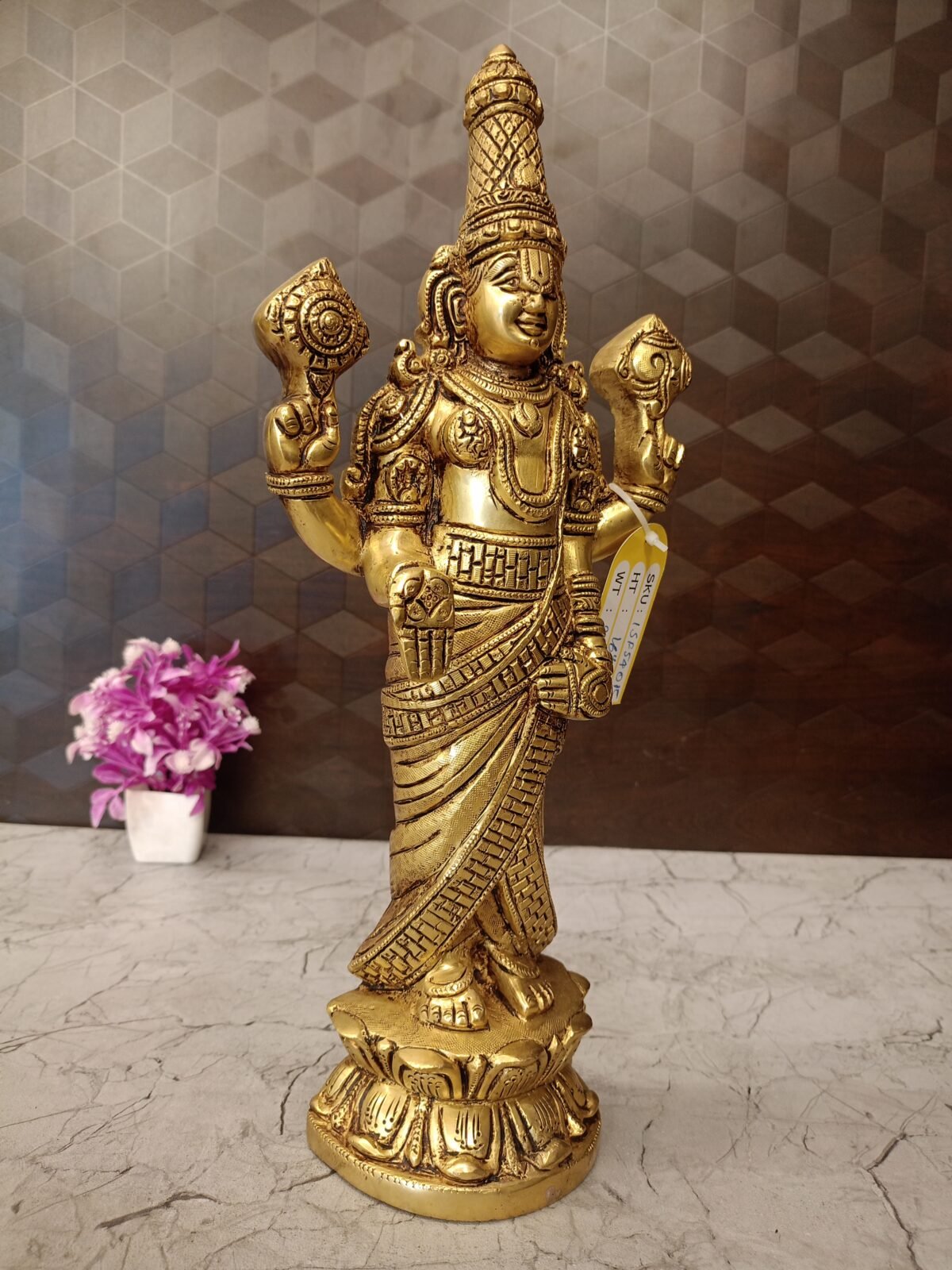 Buy Brass Balaji Wall Mount / Venkateshwara Idol Best For Pooja And Offices 16″ Antique Showroom Trichy - Image 3
