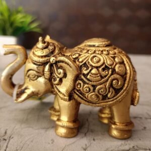 Buy Brass Elephant Statue For Home Decor Antique Showroom Trichy 2.5″