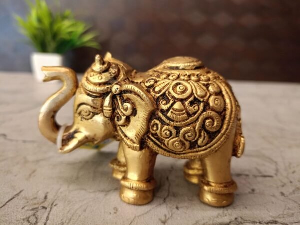 Buy Brass Elephant Statue For Home Decor Antique Showroom Trichy 2.5″