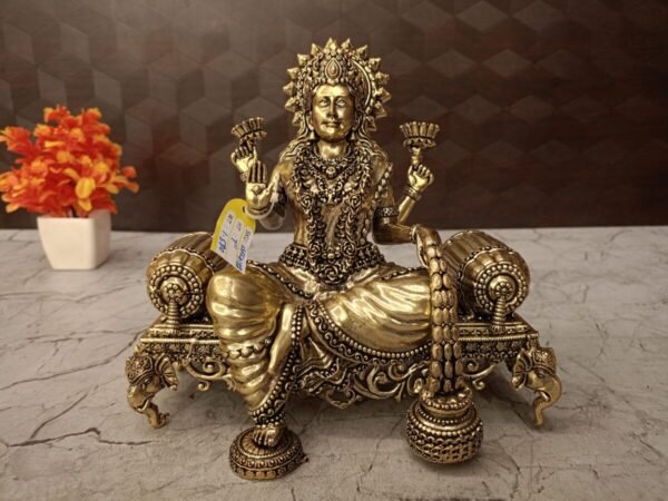 Buy Brass Maha Lakshmi Sitting On Sofa Antique Showroom Trichy - Image 3