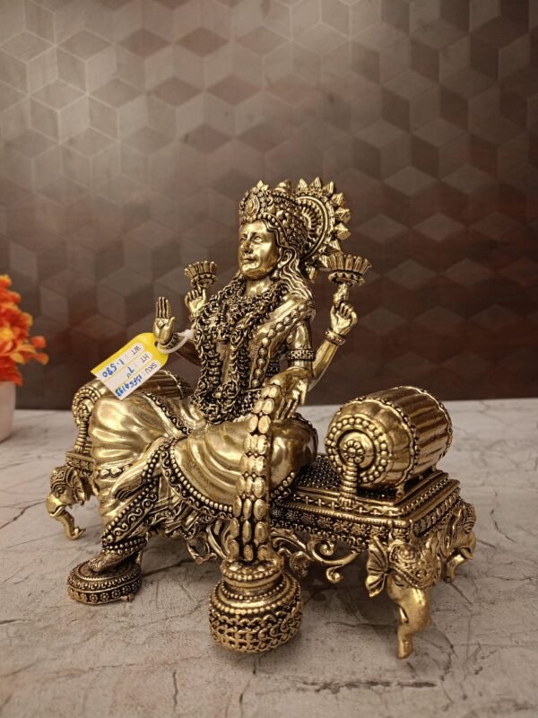 Buy Brass Maha Lakshmi Sitting On Sofa Antique Showroom Trichy - Image 4