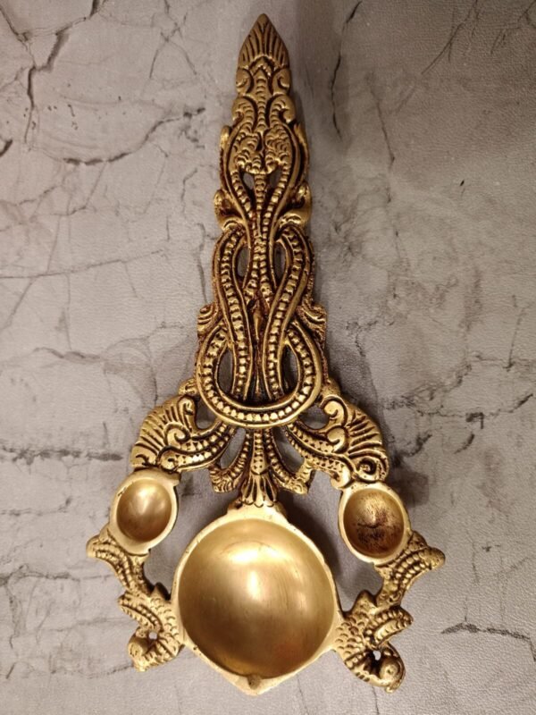 Buy Brass Aarthi Holder Spoon Type For Pooja Antique Showroom Trichy - Image 2