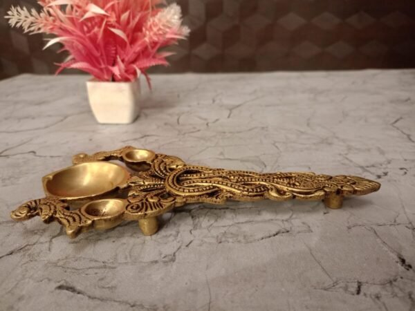 Buy Brass Aarthi Holder Spoon Type For Pooja Antique Showroom Trichy - Image 3