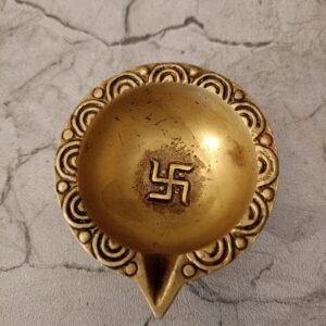 Buy Brass Agal Swasthik Diya 1″ Antique Showroom Trichy