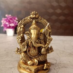 Buy Brass Arch Ganesha Statue For Pooja And Offices 4.5″ Antique Showroom Trichy