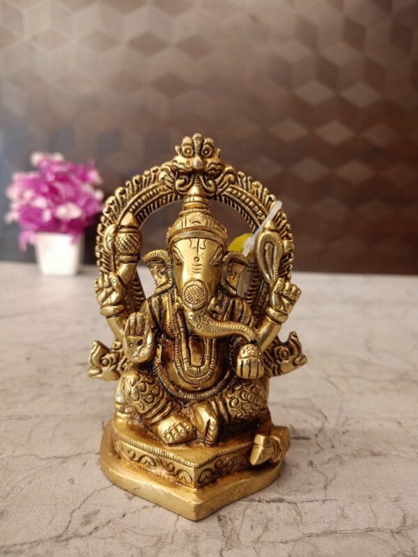Buy Brass Arch Ganesha Statue For Pooja And Offices 4.5″ Antique Showroom Trichy