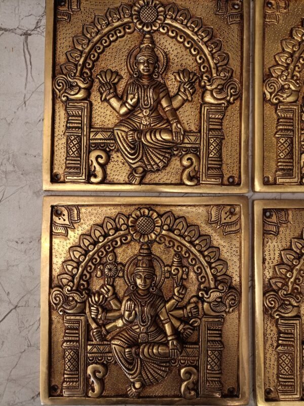 Buy Brass Ashtalakshmi Door Panel / Pooja Door Wall Mount 8″ Antique Showroom Trichy - Image 2