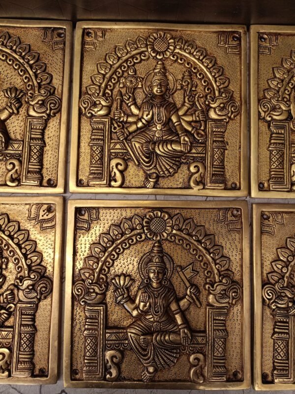 Buy Brass Ashtalakshmi Door Panel / Pooja Door Wall Mount 8″ Antique Showroom Trichy - Image 3