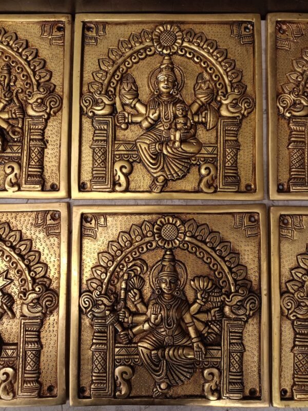 Buy Brass Ashtalakshmi Door Panel / Pooja Door Wall Mount 8″ Antique Showroom Trichy - Image 4
