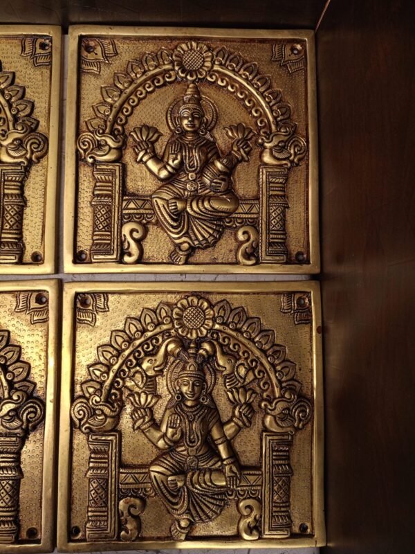 Buy Brass Ashtalakshmi Door Panel / Pooja Door Wall Mount 8″ Antique Showroom Trichy - Image 5