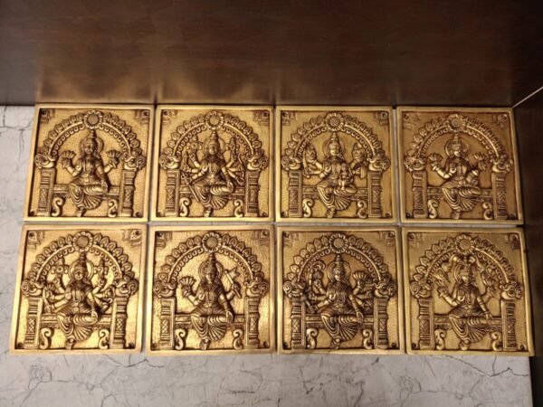 Buy Brass Ashtalakshmi Door Panel / Pooja Door Wall Mount 8″ Antique Showroom Trichy - Image 6