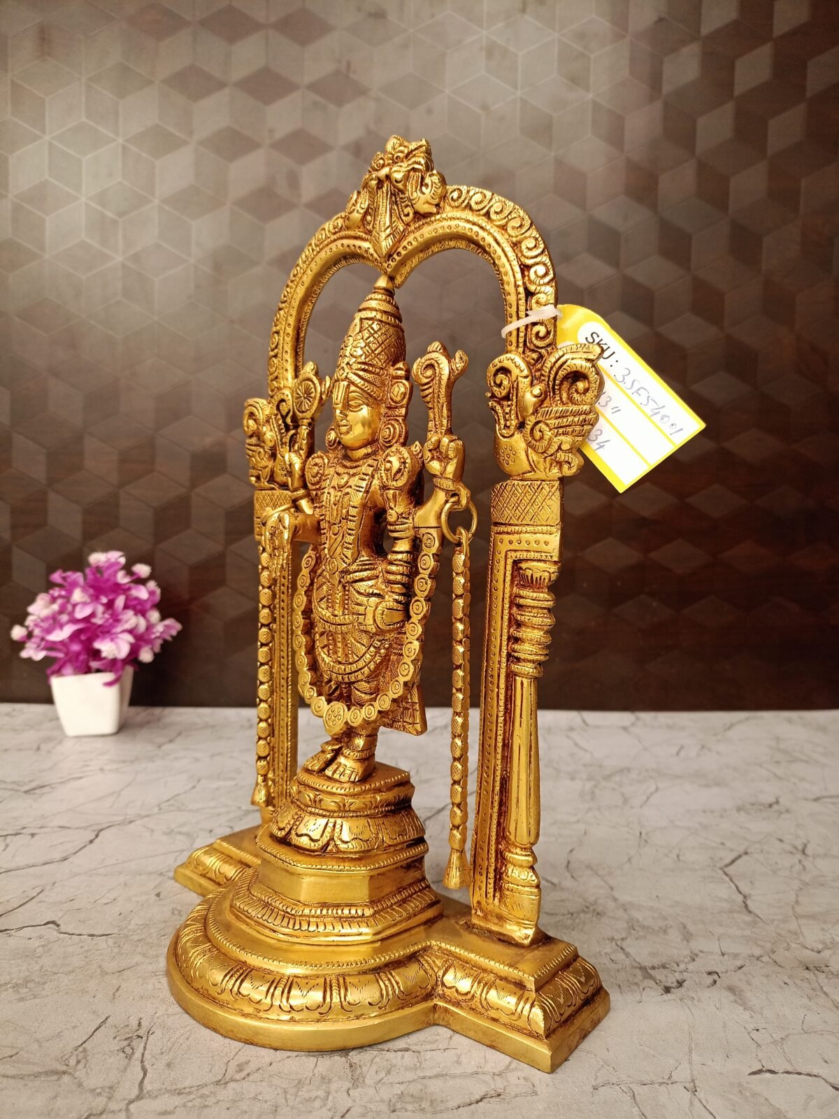 Buy Brass Balaji With Prabhavalli Statue 13″ Antique Showroom Trichy - Image 2