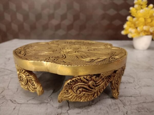 Buy Brass Chowki Stand With Lotus Design 2″ Antique Showroom Trichy