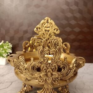 Buy Brass Designer Uruli With Golden Antique Finish Antique Showroom Trichy 11"
