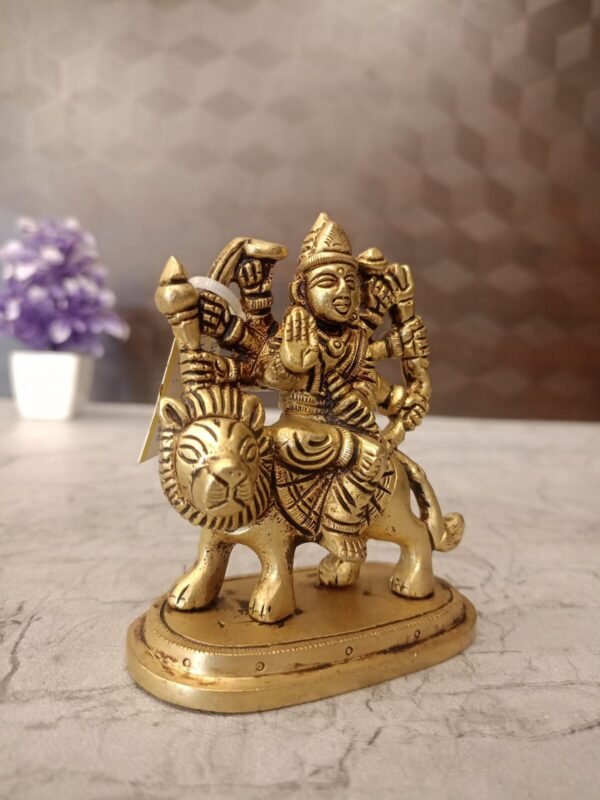 Buy Brass Durgai Amman Statue 3.5″ Antique Showroom Trichy - Image 4