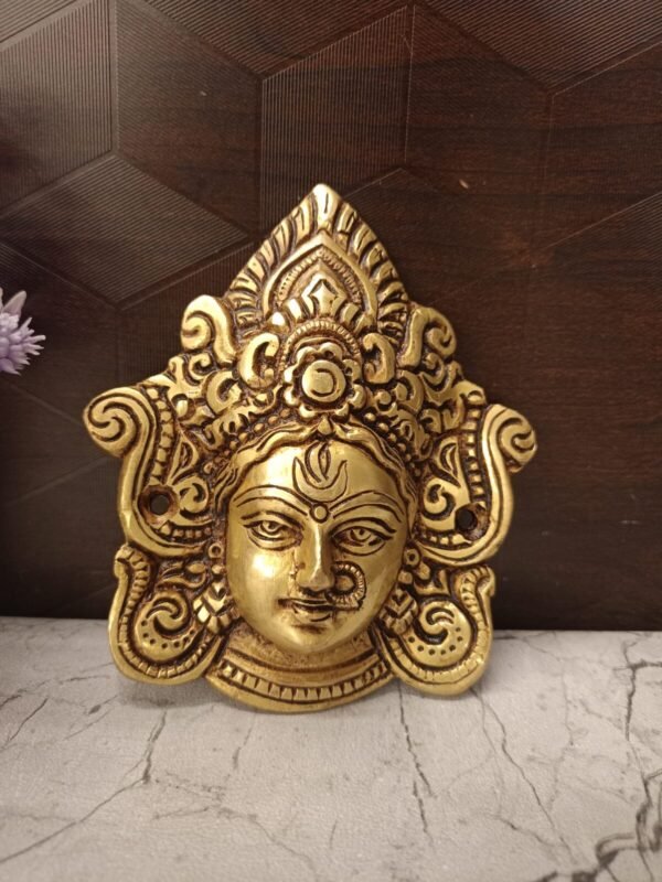 Buy Brass Durgai face Small Wall Mount 3.5″ Antique Showroom Trichy