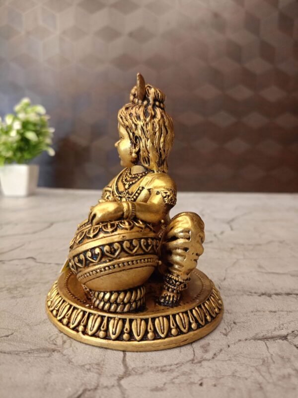 Buy Brass Fine Art Butter Pot Krishna Statue 5″ Antique Showroom Trichy - Image 4