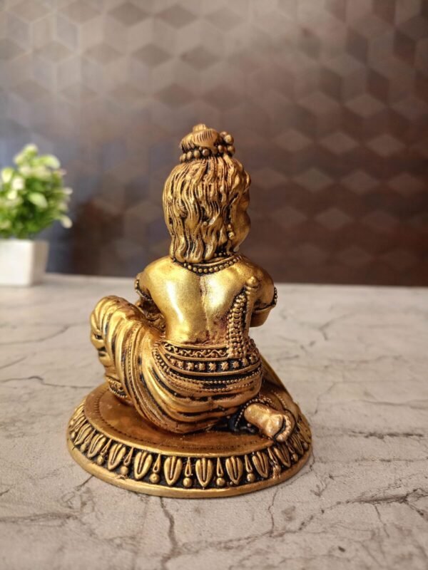 Buy Brass Fine Art Butter Pot Krishna Statue 5″ Antique Showroom Trichy - Image 5