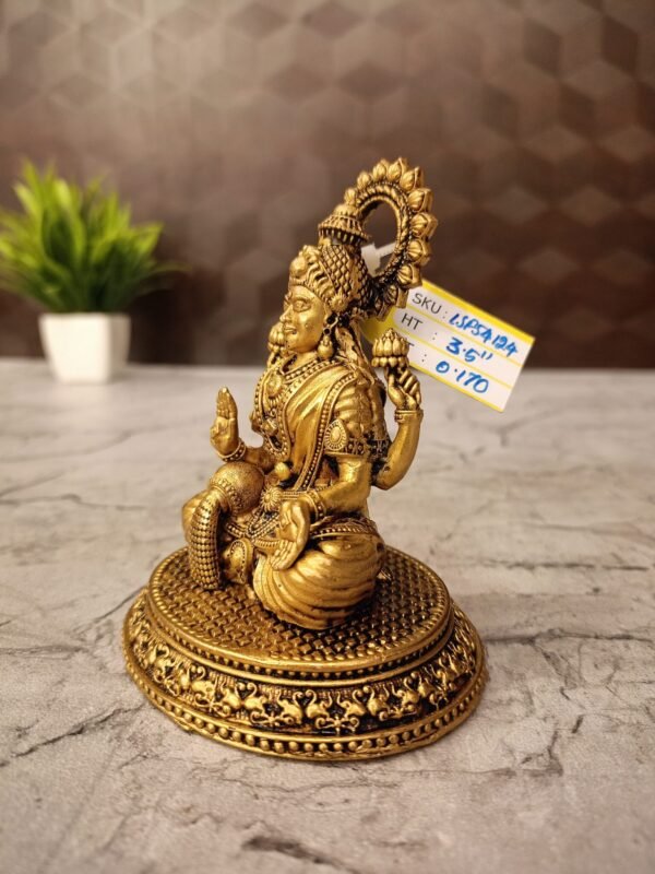 Buy Brass Fine Art Lakshmi Sitting On Oval Base Antique Showroom Trichy 3.5 - Image 4