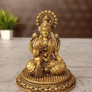 Buy Brass Fine Art Lakshmi Sitting On Oval Base Antique Showroom Trichy 3.5
