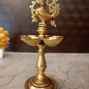 Buy Brass Five Face Anna Kuthu Vilakku For Pooja Antique Showroom Trichy 10"
