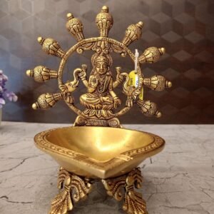 Buy Brass Gajalakshmi Diya For Pooja – 8″ Antique Showroom Trichy