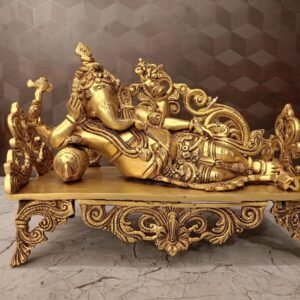 Buy Brass Ganesha Sleeping On Designer Sofa 9″ Antique Showroom Trichy