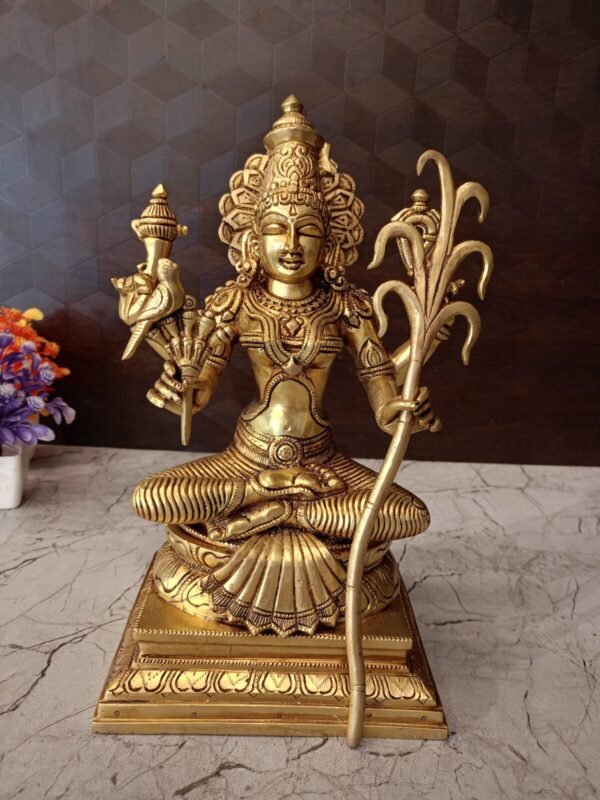 Buy Brass Kamakshi Amman Statue 12″ Antique Showroom Trichy