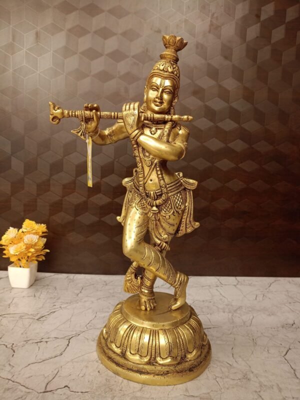 Buy Brass Krishna Statue 19″ Antique Showroom Trichy - Image 4