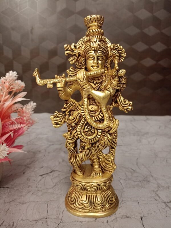 Buy Brass Krishna Statue 9″ Antique Showroom Trichy