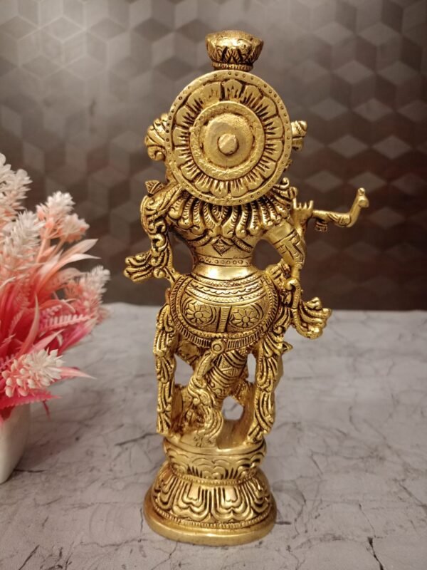 Buy Brass Krishna Statue 9″ Antique Showroom Trichy - Image 3