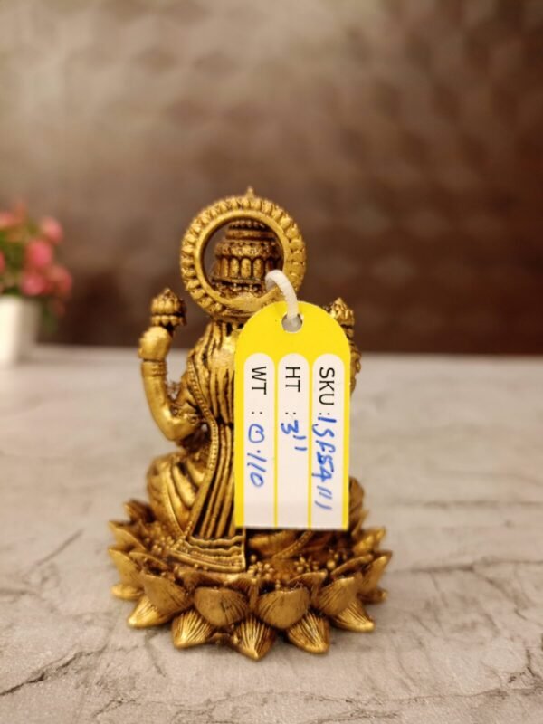 Buy Brass Lakshmi Sitting On Lotus Antique Showroom Trichy 3" - Image 4