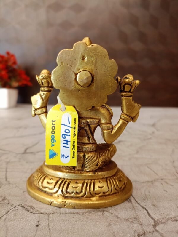 Buy Brass Lakshmi Sitting On Round Base 4″ Antique Showroom Trichy - Image 4