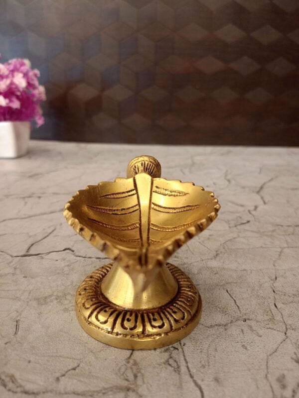 Buy Brass Leaf Diya 2.5” Antique Showroom Trichy - Image 3