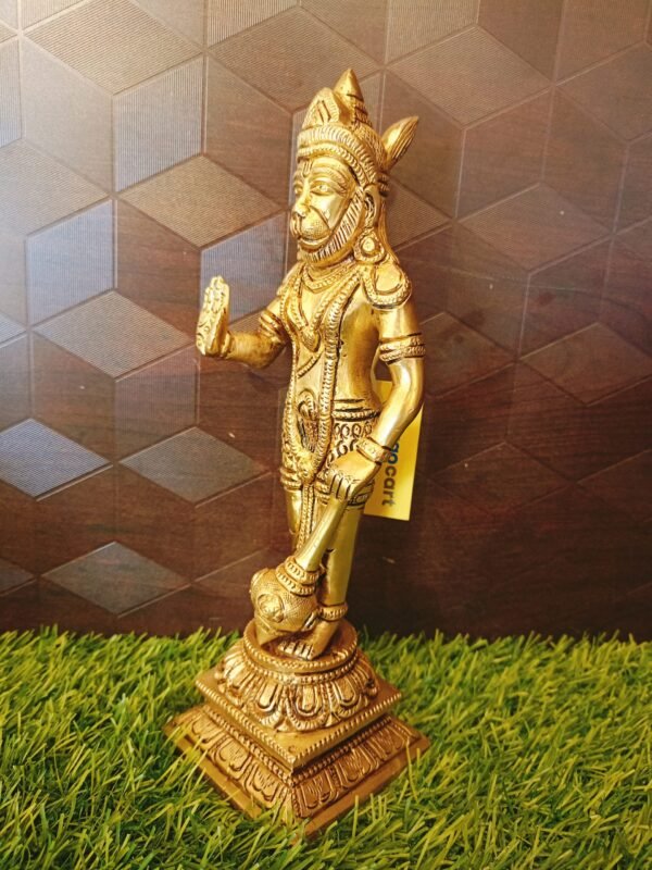 Buy Brass Lord Hanuman Blessing Large Brass Idol-9.5″ Antique Showroom Trichy - Image 2