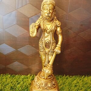 Buy Brass Lord Hanuman Blessing Large Brass Idol-9.5″ Antique Showroom Trichy