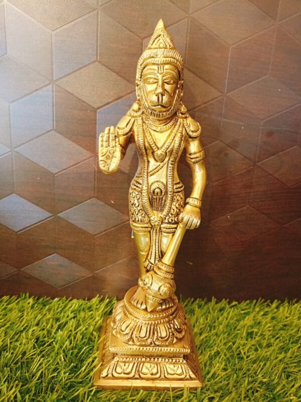 Buy Brass Lord Hanuman Blessing Large Brass Idol-9.5″ Antique Showroom Trichy