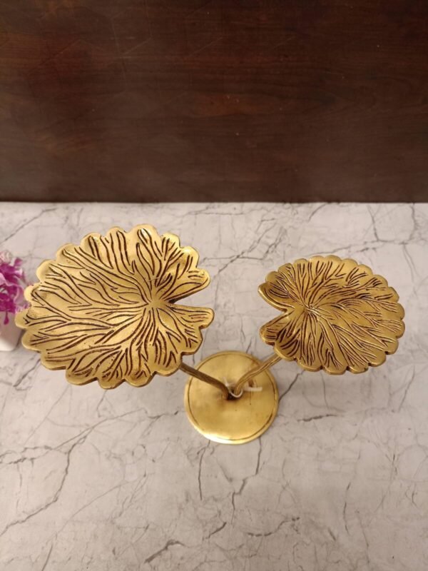 Buy Brass Lotus Leaf Home Decor Antique Showroom Trichy 8" - Image 2