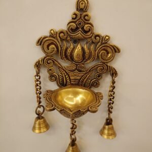 Buy Brass Lotus Single face Diya Wall Mount 12″ Antique Showroom Trichy