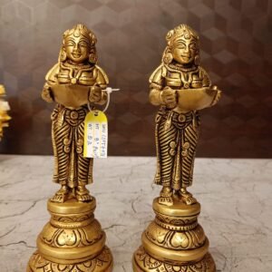 Buy Brass Paavai Diya Good For Auspicious 8″ Antique Showroom Trichy