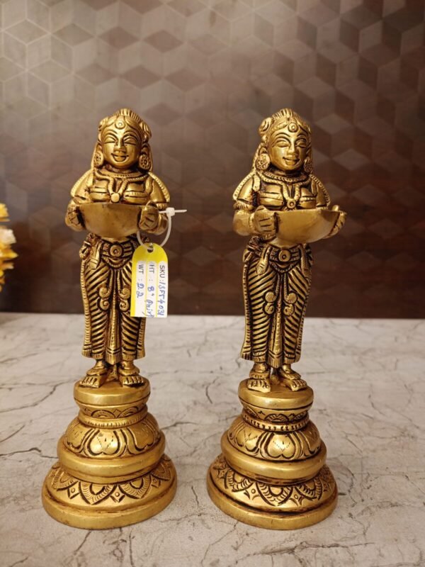 Buy Brass Paavai Diya Good For Auspicious 8″ Antique Showroom Trichy