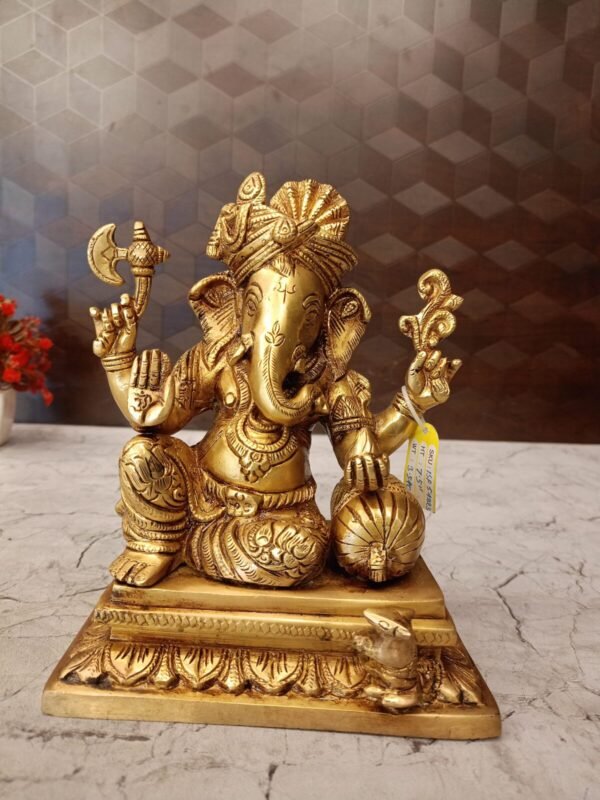 Buy Brass Pagadi Ganesha Statue For Pooja 7.5″Antique Showroom Trichy