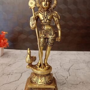 Buy Brass Palani Murugan Statue 11″ Pure And Antique Finish Showroom Trichy