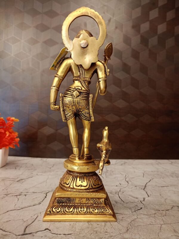Buy Brass Palani Murugan Statue 11″ Pure And Antique Finish Showroom Trichy - Image 2