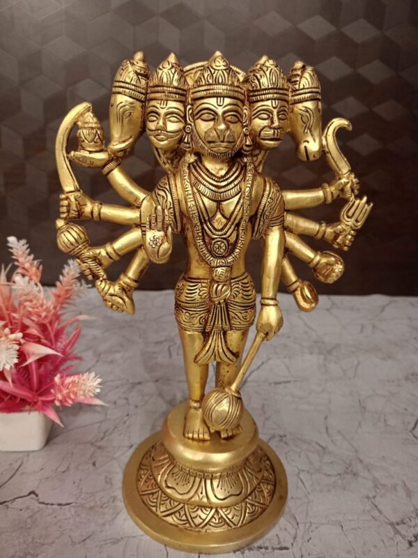 Buy Brass Panchamukhi Hanuman Statue 12″ Antique Showroom Trichy
