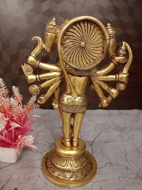 Buy Brass Panchamukhi Hanuman Statue 12″ Antique Showroom Trichy - Image 4