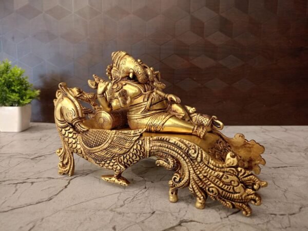 Buy Brass Superfine Sofa Ganesha Statue 5″ Antique Showroom Trichy - Image 2