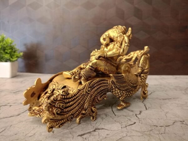 Buy Brass Superfine Sofa Ganesha Statue 5″ Antique Showroom Trichy - Image 3
